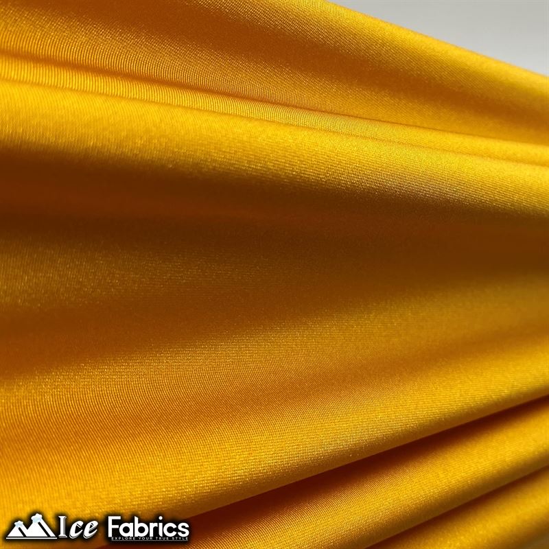 Jordan Dark Gold Shiny Nylon Spandex Fabric / 4 Way stretchICE FABRICSICE FABRICSBy The Yard (58" Width)Jordan Dark Gold Shiny Nylon Spandex Fabric / 4 Way stretch ICE FABRICS