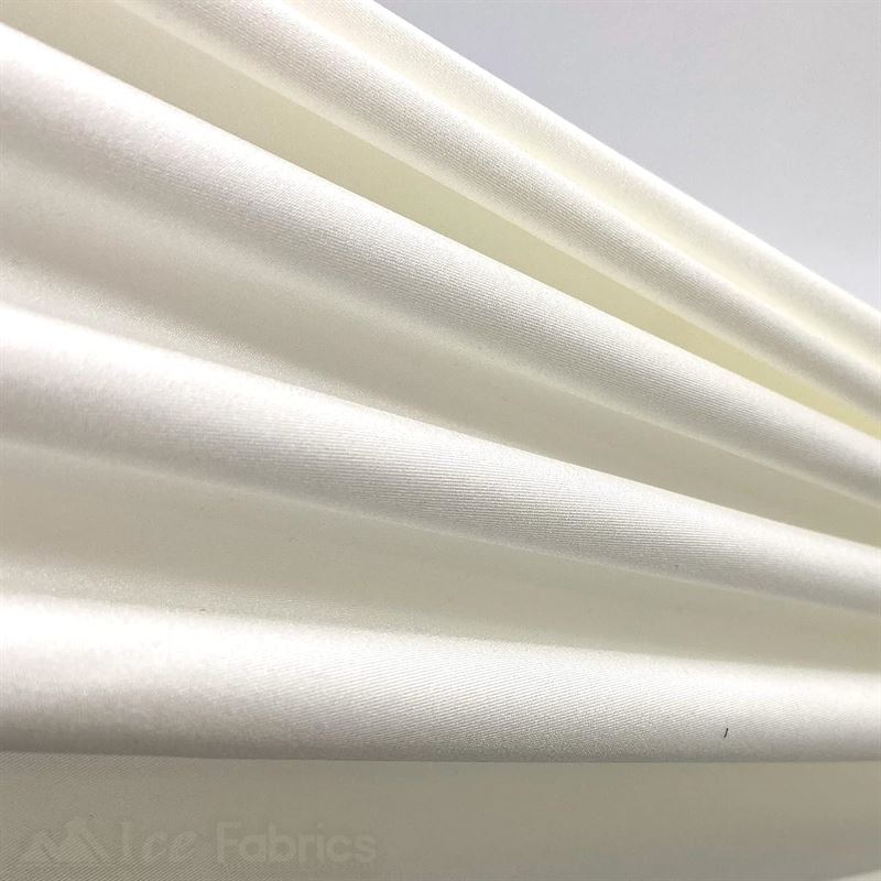 Jordan Off White Shiny Nylon Spandex Fabric / 4 Way stretchICE FABRICSICE FABRICSBy The Yard (58" Width)Jordan Off White Shiny Nylon Spandex Fabric / 4 Way stretch ICE FABRICS