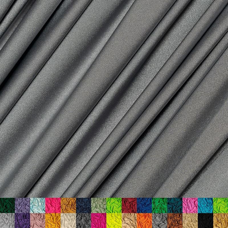 Jordan Silver Shiny Nylon Spandex Fabric / 4 Way stretchICE FABRICSICE FABRICSBy The Yard (58" Width)Jordan Silver Shiny Nylon Spandex Fabric / 4 Way stretch ICE FABRICS