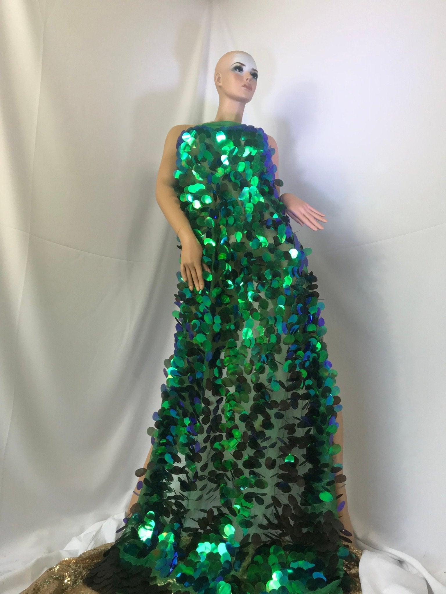 Jumbo Teardrop Sequins Fabric - 51" Wide Sold By The Yard DIY Dress Decor Costume Accessories CraftsICE FABRICSICE FABRICSMERMAID GREENJumbo Teardrop Sequins Fabric - 51" Wide Sold By The Yard DIY Dress Decor Costume Accessories Crafts ICE FABRICS MERMAID GREEN