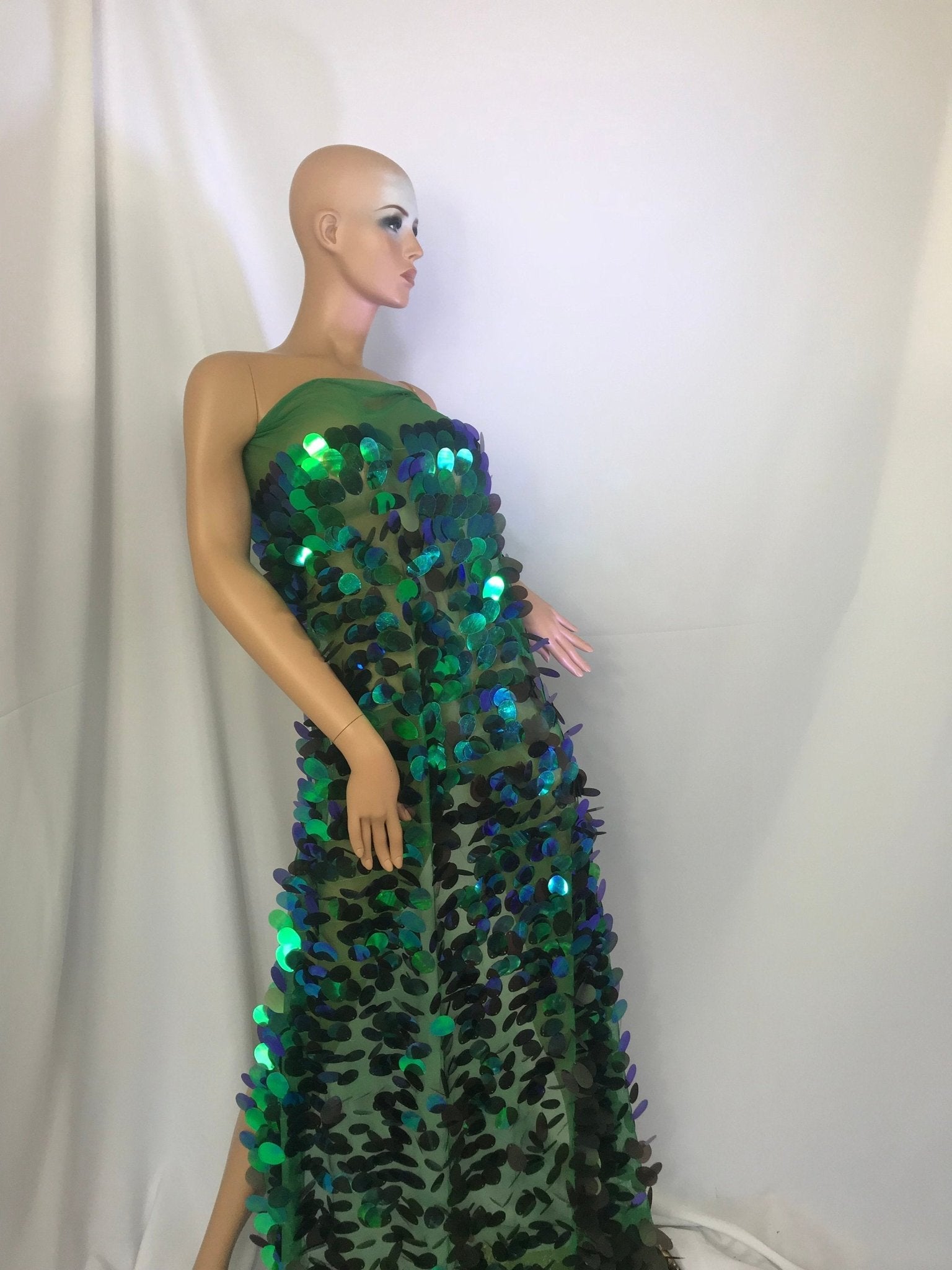 Jumbo Teardrop Sequins Fabric - 51" Wide Sold By The Yard DIY Dress Decor Costume Accessories CraftsICE FABRICSICE FABRICSMERMAID GREENJumbo Teardrop Sequins Fabric - 51" Wide Sold By The Yard DIY Dress Decor Costume Accessories Crafts ICE FABRICS MERMAID GREEN