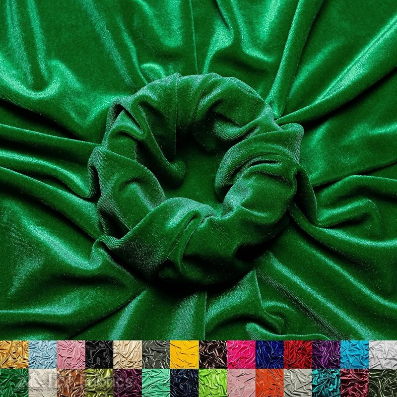 Buy Kelly Green Wholesale Velvet Fabric Stretch 60" Wide Buy Kelly Green Wholesale Velvet Fabric Stretch 60" Wide