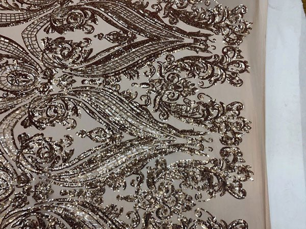 Khaki Elegant Stretch Sequin Fabric_ Lace FabricICEFABRICICE FABRICSKhakiPer YardKhaki Elegant Stretch Sequin Fabric_ Lace Fabric ICEFABRIC