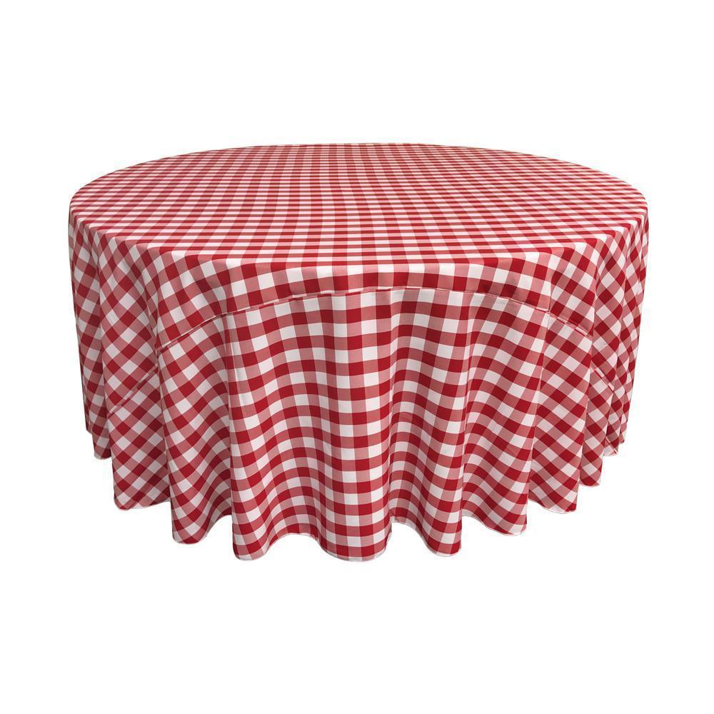 LA Linen Polyester Checkered Round Tablecloth 132 Inches FabricICEFABRICICE FABRICSRed1LA Linen Polyester Checkered Round Tablecloth 132 Inches Fabric ICEFABRIC Red
