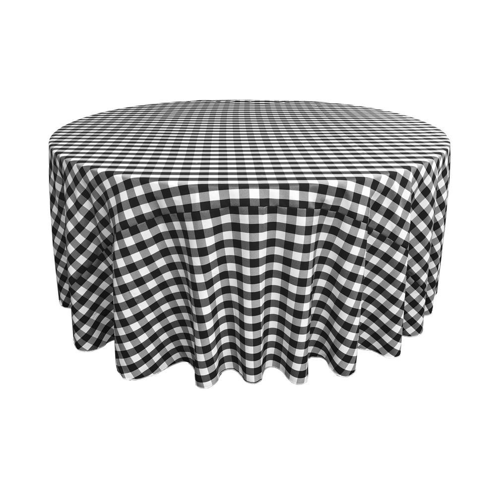 LA Linen Polyester Checkered Round Tablecloth 132 Inches FabricICEFABRICICE FABRICSBlack1LA Linen Polyester Checkered Round Tablecloth 132 Inches Fabric ICEFABRIC Black
