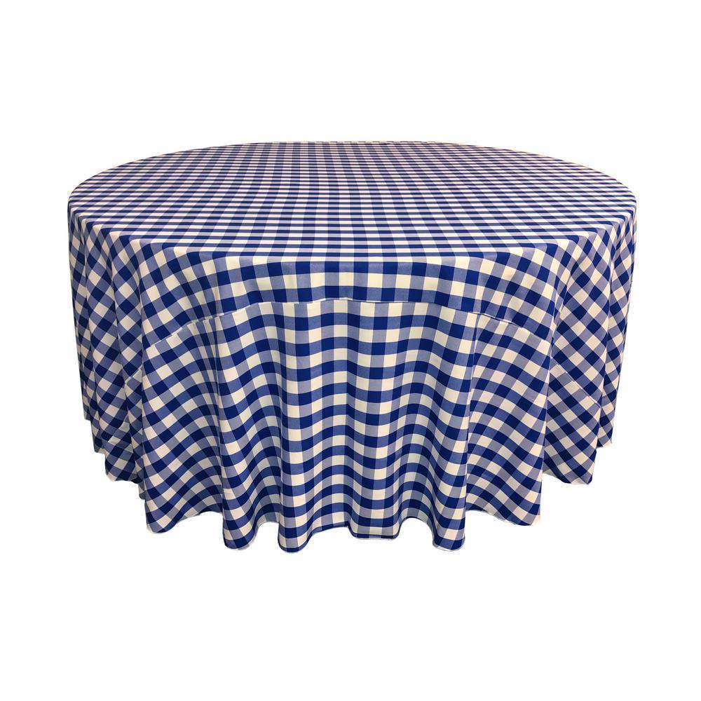 LA Linen Polyester Checkered Round Tablecloth 132 Inches FabricICEFABRICICE FABRICSRoyal1LA Linen Polyester Checkered Round Tablecloth 132 Inches Fabric ICEFABRIC Royal