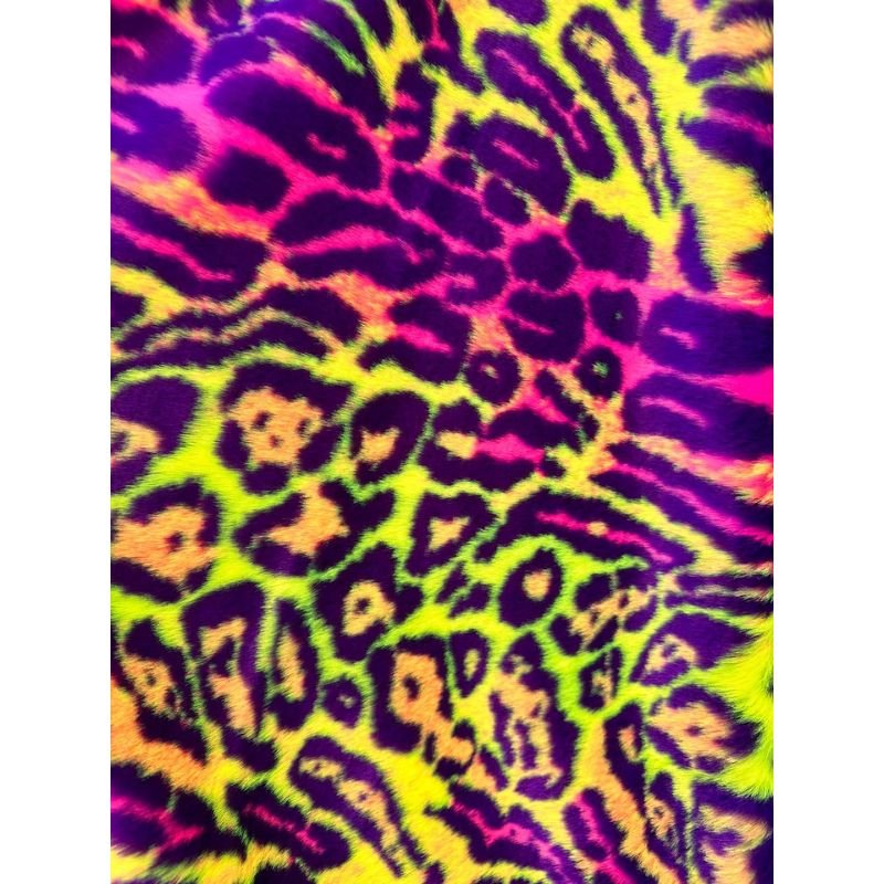 Leopard Multi Color Thick Faux Fur FabricFaux fur fabric by the yardICE FABRICSBy The Yard (60" Wide)Leopard Multi Color Thick Faux Fur Fabric Faux fur fabric by the yard