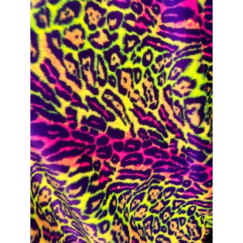 Leopard Multi Color Thick Faux Fur FabricFaux fur fabric by the yardICE FABRICSBy The Yard (60" Wide)Leopard Multi Color Thick Faux Fur Fabric Faux fur fabric by the yard