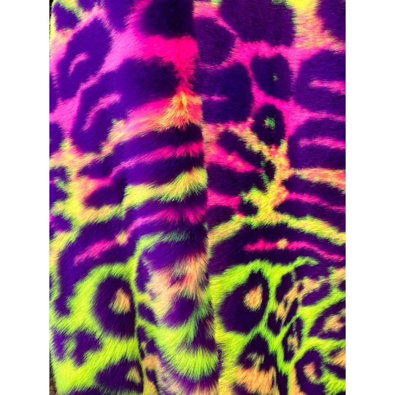 Leopard Multi Color Thick Faux Fur FabricFaux fur fabric by the yardICE FABRICSBy The Yard (60" Wide)Leopard Multi Color Thick Faux Fur Fabric Faux fur fabric by the yard
