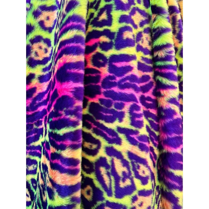 Leopard Multi Color Thick Faux Fur FabricFaux fur fabric by the yardICE FABRICSBy The Yard (60" Wide)Leopard Multi Color Thick Faux Fur Fabric Faux fur fabric by the yard