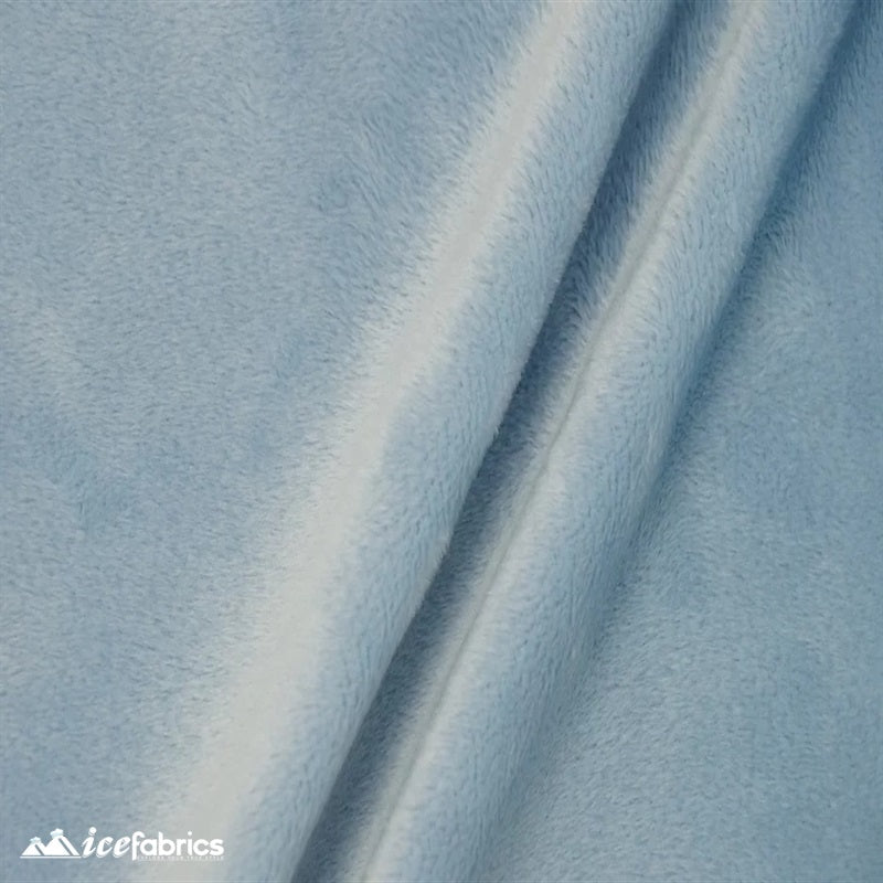 Light Blue Minky Solid 3mm Pile Blanket FabricICE FABRICSICE FABRICSBy The Yard (60 inches Wide)Light Blue Minky Solid 3mm Pile Blanket Fabric ICE FABRICS