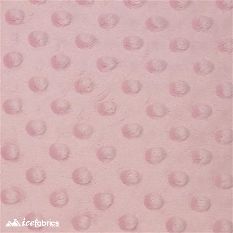 Light Pink Minky Dot FabricMinkyICE FABRICSICE FABRICSBy The Yard (60 inches Wide)Light PinkLight Pink Dimple Polka Dot Minky Fabric / Ultra Soft / ICE FABRICS