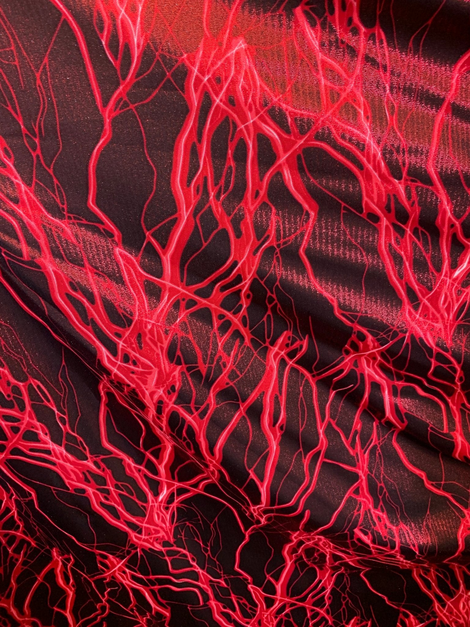 Lighting Bolt Red/Black Nylon Spandex Fabric By The YardSpandex FabricICEFABRICICE FABRICSLighting Bolt Red/Black Nylon Spandex Fabric By The Yard ICEFABRIC