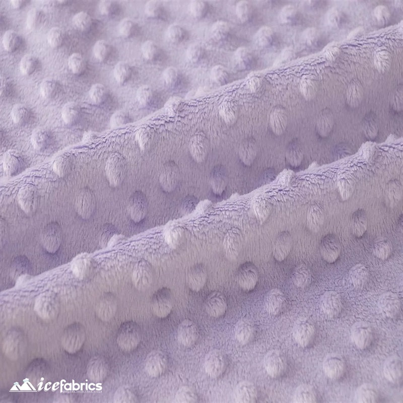 Lilac Minky Dot FabricMinkyICE FABRICSICE FABRICSBy The Yard (60 inches Wide)LilacLilac Dimple Polka Dot Minky Fabric / Ultra Soft / ICE FABRICS