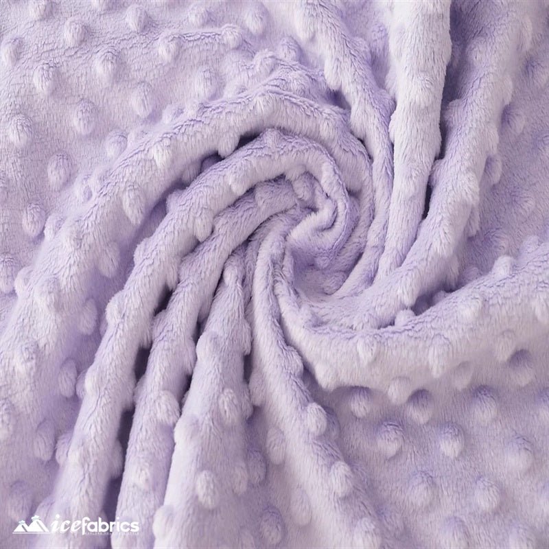 Lilac Minky Dot FabricMinkyICE FABRICSICE FABRICSBy The Yard (60 inches Wide)LilacLilac Dimple Polka Dot Minky Fabric / Ultra Soft / ICE FABRICS