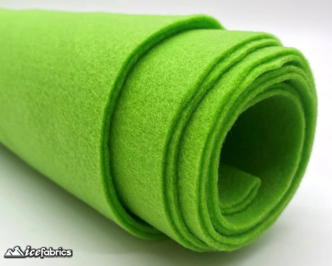 Lime Green Acrylic Wholesale Felt Fabric 1.6mm ThickICE FABRICSICE FABRICSBy The Roll (72" Wide)Lime Green Acrylic Wholesale Felt Fabric (20 Yards Bolt ) 1.6mm Thick ICE FABRICS