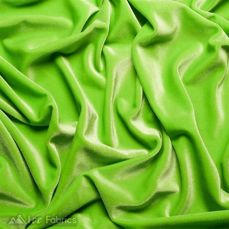 Lime Green Wholesale Velvet Fabric Stretch | 60" WideICE FABRICSICE FABRICS20 Yards Lime GreenLime Green Wholesale Velvet Fabric Stretch | 60" Wide