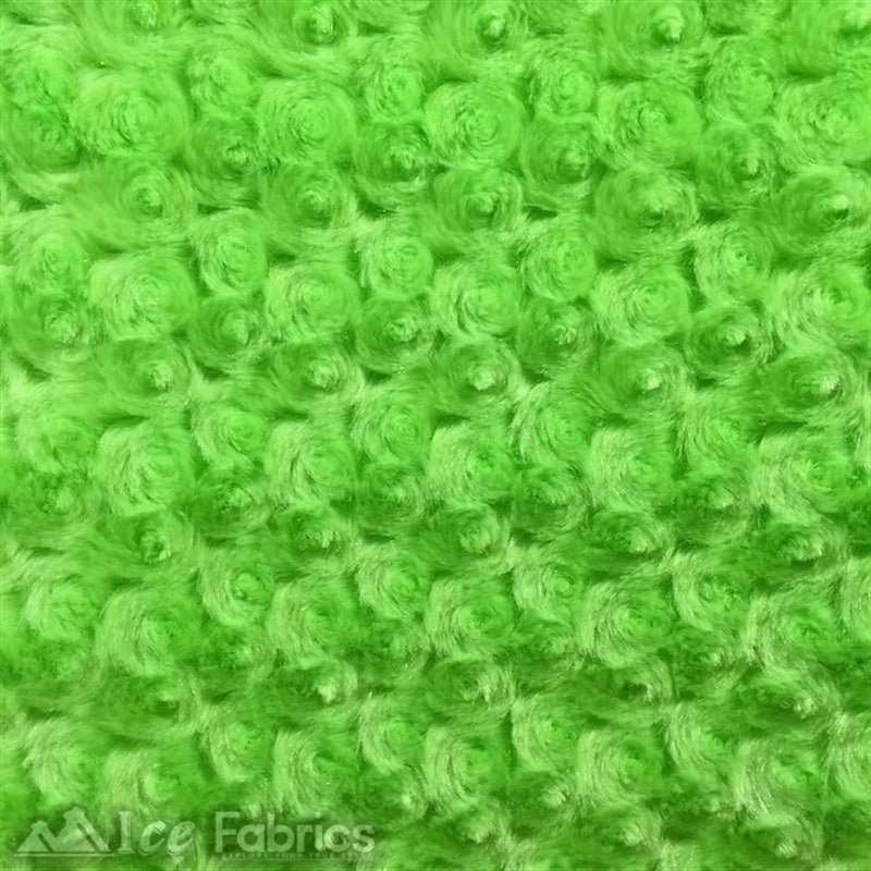 Lime Minky Rose Rosebud Fabric Blanket FabricICE FABRICSICE FABRICSBy The Yard (60" Wide)Lime Minky Rose Rosebud Fabric Blanket Fabric ICE FABRICS