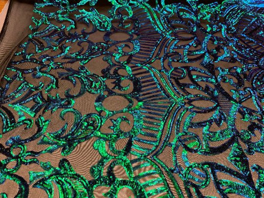 London Design 4 WAY Stretch Sequins Fabric SpandexICEFABRICICE FABRICSGreen IridescentLondon Design 4 WAY Stretch Sequins Fabric Spandex ICEFABRIC Green Iridescent