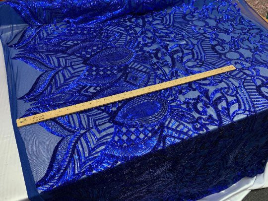 London Design 4 WAY Stretch Sequins Fabric SpandexICEFABRICICE FABRICSRoyal BlueLondon Design 4 WAY Stretch Sequins Fabric Spandex ICEFABRIC Royal Blue