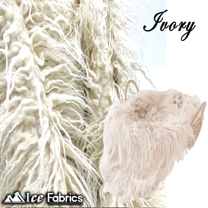 Long Pile Yeti Mongolian Faux Fur Fabric | 4” PileICE FABRICSICE FABRICSIvoryLong Pile Yeti Mongolian Faux Fur Fabric | 4” Pile ICE FABRICS Ivory