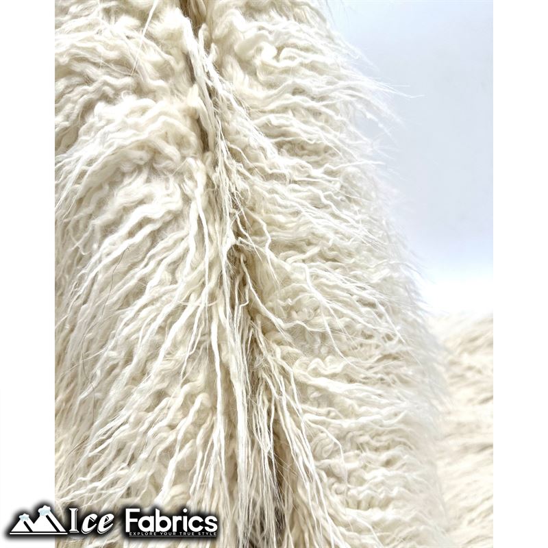 Long Pile Yeti Mongolian Faux Fur Fabric | 4” PileICE FABRICSICE FABRICSIvoryLong Pile Yeti Mongolian Faux Fur Fabric | 4” Pile ICE FABRICS Ivory