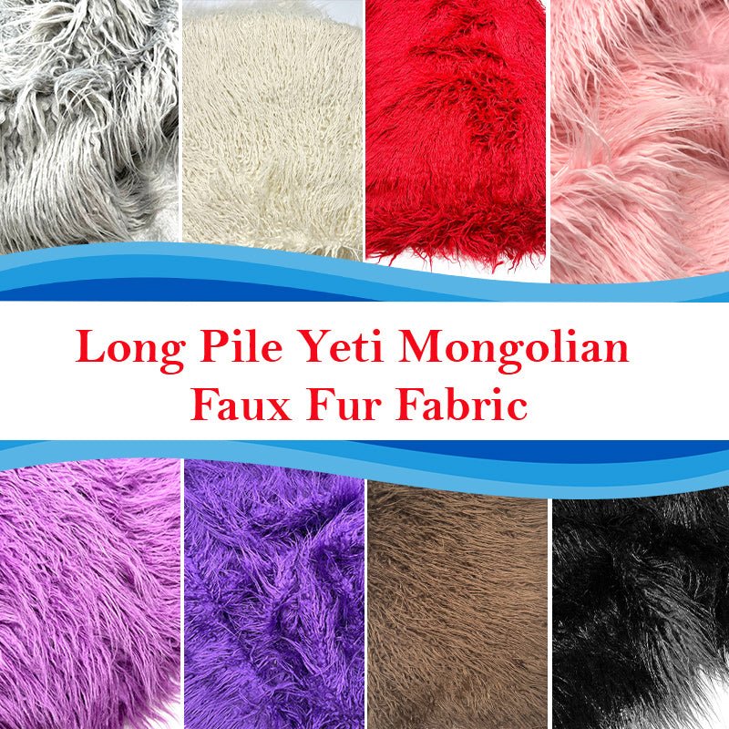 Rust Faux Fur Fabric Long Pile Mongolian