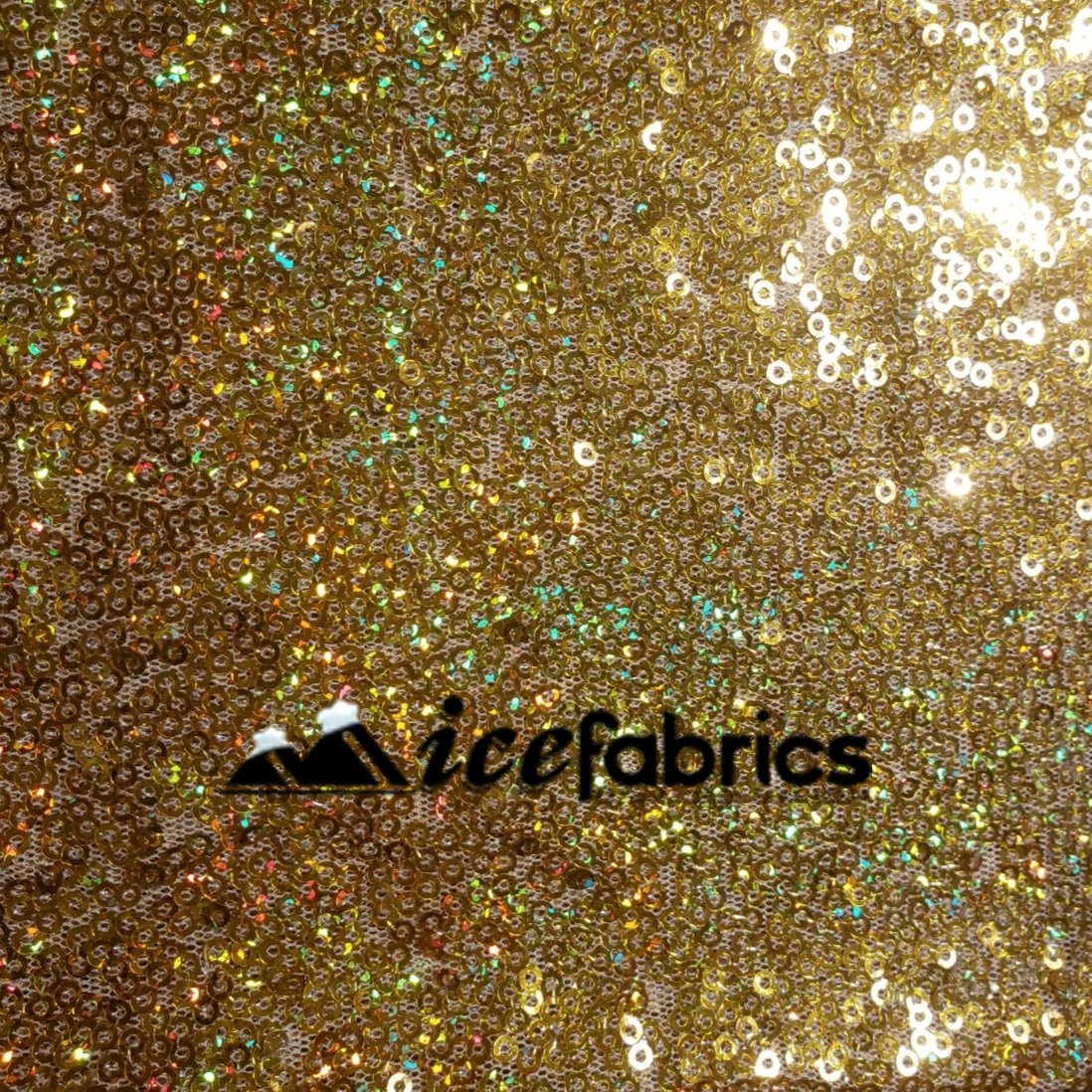 Luxurious Mesh Glitz Sequin Fabric By The Roll (20 yards) Fabric WholesaleICE FABRICSICE FABRICSGold HolographicBy The Roll (60" Wide)Luxurious Mesh Glitz Sequin Fabric By The Roll (20 yards) Fabric Wholesale ICE FABRICS Gold Holographic