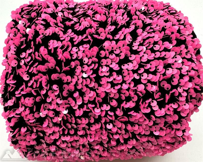 Luxury Stretch Velvet Sequin Fabric All Over Full SequinICE FABRICSICE FABRICSNeon Pink on Black VelvetBy The Yard (60 inches Wide)Luxury Stretch Velvet Sequin Fabric all Over Full Sequin ICE FABRICS