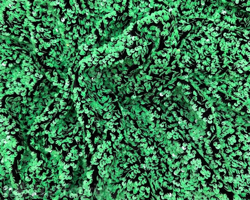 Luxury Stretch Velvet Sequin Fabric All Over Full SequinICE FABRICSICE FABRICSGreen on Black VelvetBy The Yard (60 inches Wide)Luxury Stretch Velvet Sequin Fabric all Over Full Sequin ICE FABRICS