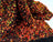 Iridescent Orange on Black Stretch Velvet Sequin Upholstery Fabric All Over Full Sequin