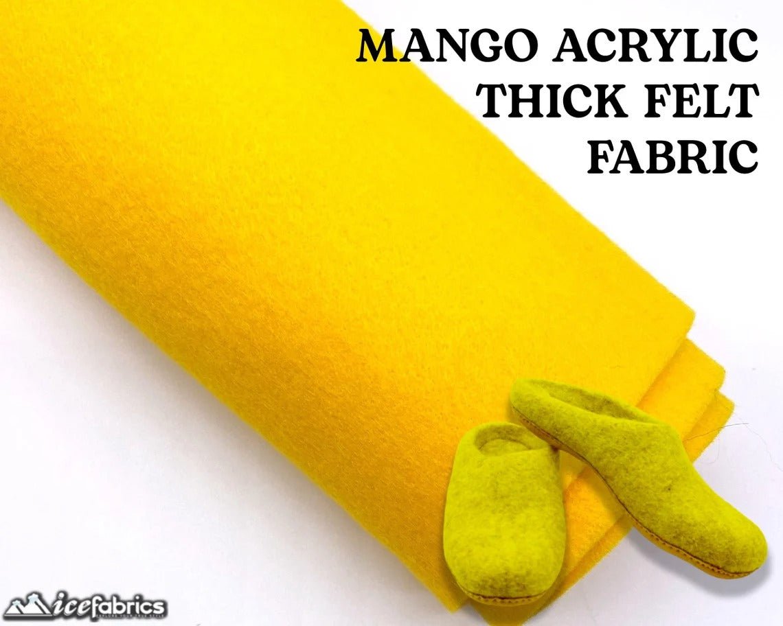 Mango Felt Material Acrylic Felt Material 1.6mm ThickICE FABRICSICE FABRICS4”X4”InchesMango Felt Material Acrylic Felt Material 1.6mm Thick ICE FABRICS