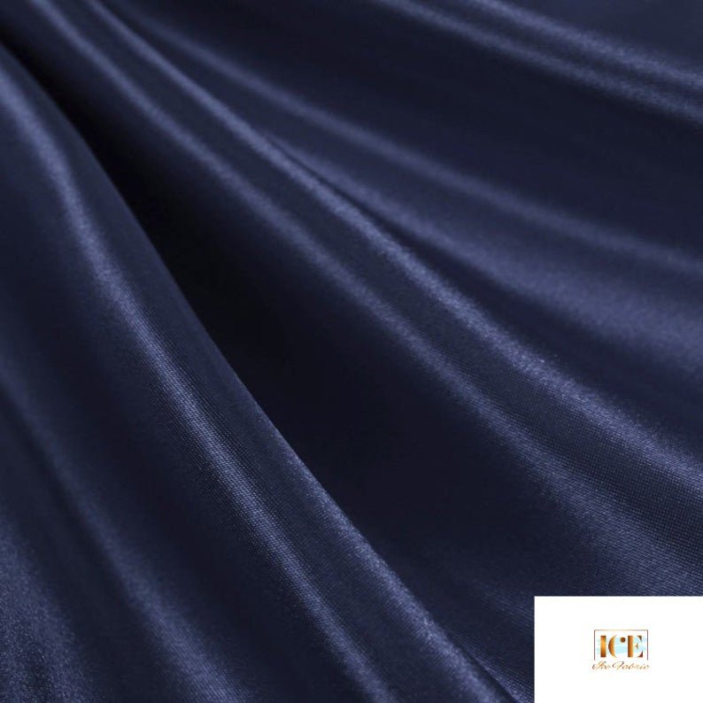 Medium Charmeuse Satin Fabric By The Roll (40 yards) Wholesale FabricSatin FabricICEFABRICICE FABRICSNavy BlueBy The Roll (60" Wide)Medium Charmeuse Satin Fabric By The Roll (40 yards) Wholesale Fabric ICEFABRIC