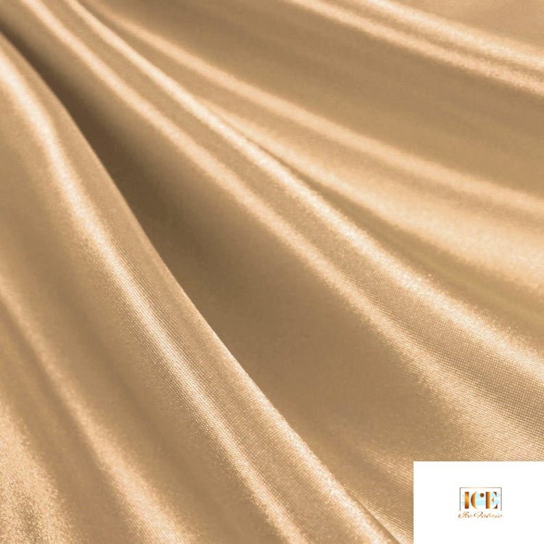 Medium Charmeuse Satin Fabric By The Roll (40 yards) Wholesale FabricSatin FabricICEFABRICICE FABRICSChampagneBy The Roll (60" Wide)Medium Charmeuse Satin Fabric By The Roll (40 yards) Wholesale Fabric ICEFABRIC