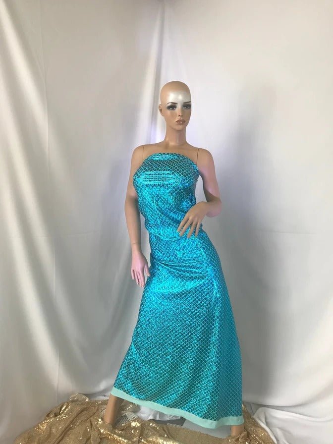 Mermaid Fish Tail Scale Sparkle Hologram Spandex Fabric By The YardSpandex FabricICE FABRICSICE FABRICSTurquoiseMermaid Fish Tail Scale Sparkle Hologram Spandex Fabric By The Yard ICE FABRICS