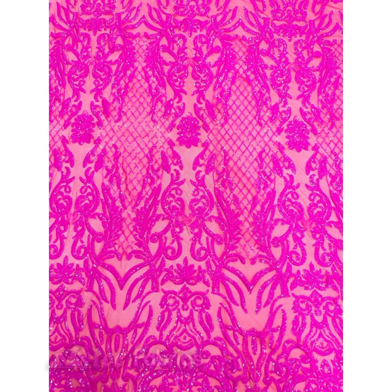 Mia Stretch Sequin Fabric By The Yard | Spandex MeshICE FABRICSICE FABRICSNeon Fuchsia PinkBy The Yard (56" Wide)Neon | Mia Stretch Sequin Fabric By The Yard | Spandex Mesh ICE FABRICS