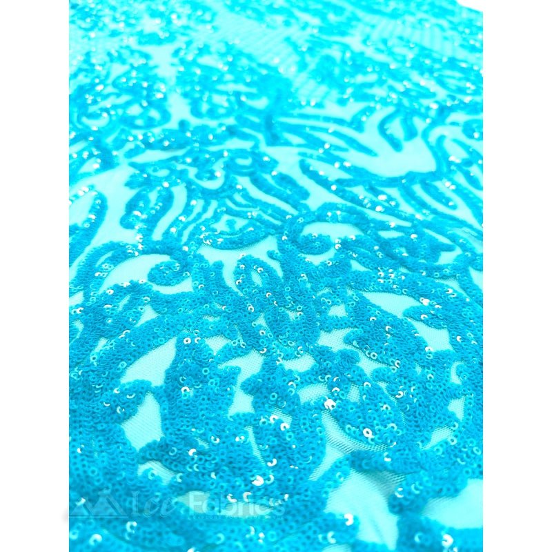 Mia Stretch Sequin Fabric By The Yard | Spandex MeshICE FABRICSICE FABRICSAquaBy The Yard (56" Wide)Aqua | Mia Stretch Sequin Fabric By The Yard | Spandex Mesh ICE FABRICS