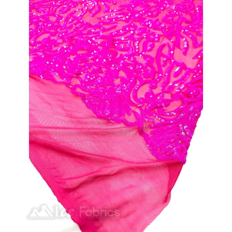 Mia Stretch Sequin Fabric By The Yard | Spandex MeshICE FABRICSICE FABRICSNeon Fuchsia PinkBy The Yard (56" Wide)Neon | Mia Stretch Sequin Fabric By The Yard | Spandex Mesh ICE FABRICS