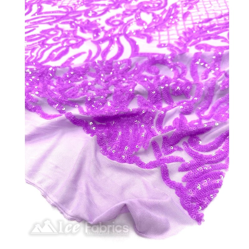 Mia Stretch Sequin Fabric By The Yard | Spandex MeshICE FABRICSICE FABRICSLilacBy The Yard (56" Wide)Lilac | Mia Stretch Sequin Fabric By The Yard | Spandex Mesh ICE FABRICS