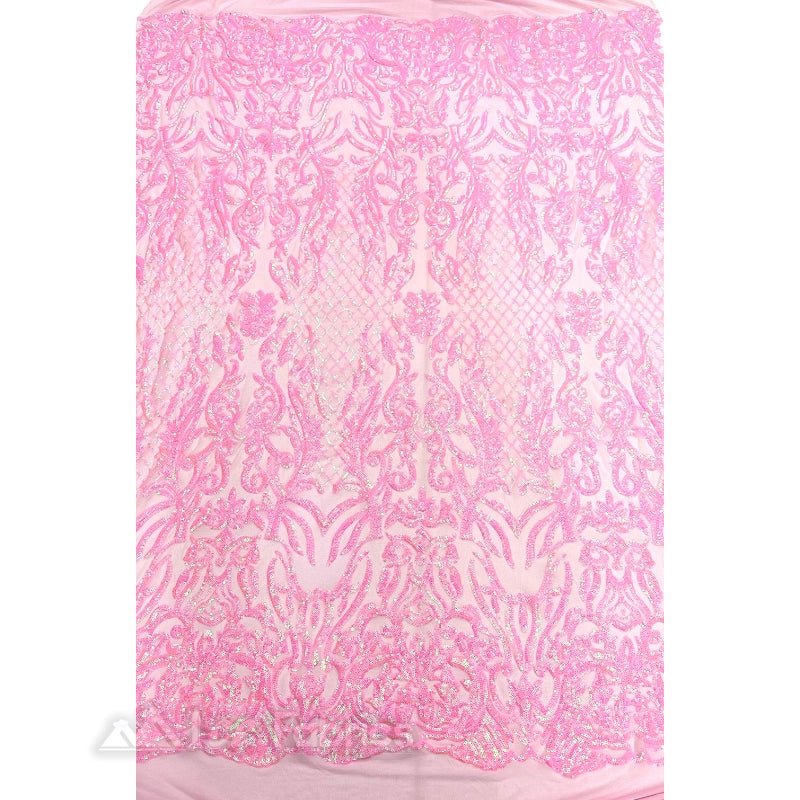 Mia Stretch Sequin Fabric By The Yard | Spandex MeshICE FABRICSICE FABRICSIridescent Bubble GumBy The Yard (56" Wide)Pink | Mia Stretch Sequin Fabric By The Yard | Spandex Mesh ICE FABRICS