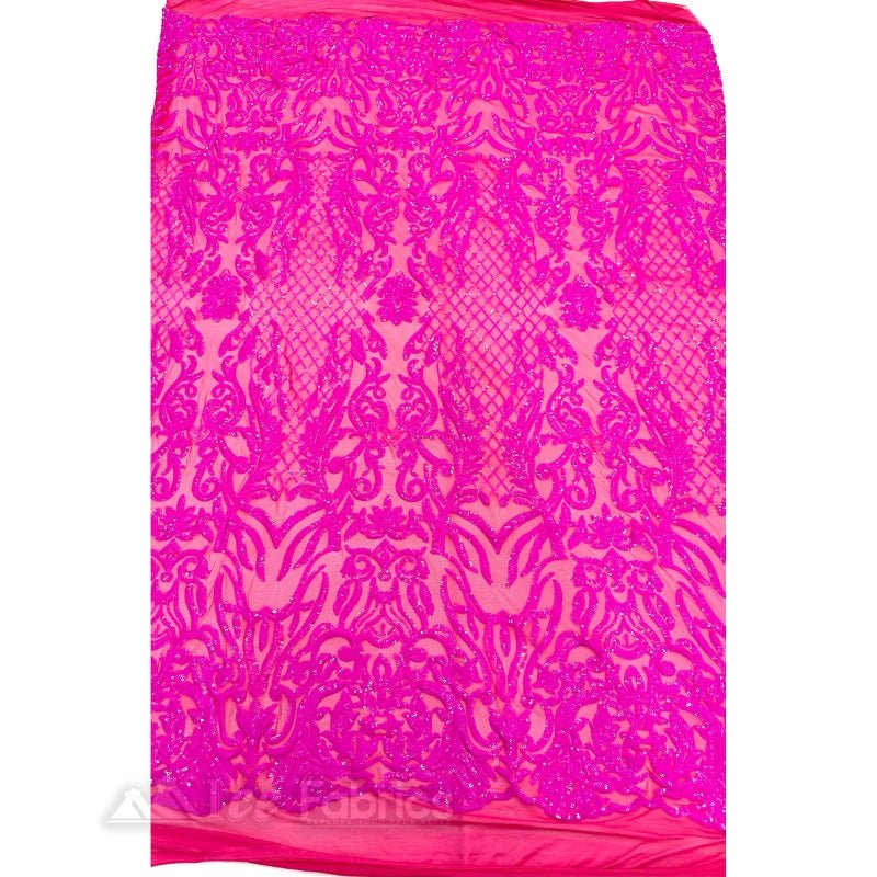 Mia Stretch Sequin Fabric By The Yard | Spandex MeshICE FABRICSICE FABRICSNeon Fuchsia PinkBy The Yard (56" Wide)Neon | Mia Stretch Sequin Fabric By The Yard | Spandex Mesh ICE FABRICS