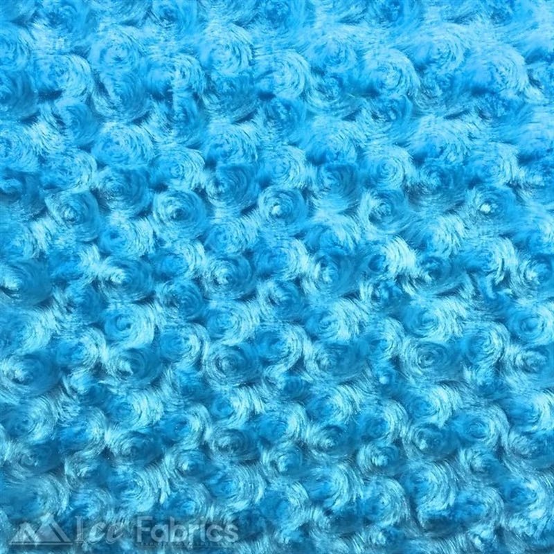 Minky Rose Rosebud Fabric Blanket FabricICE FABRICSICE FABRICSTurquoiseMinky Rose Rosebud Fabric Blanket Fabric ICE FABRICS
