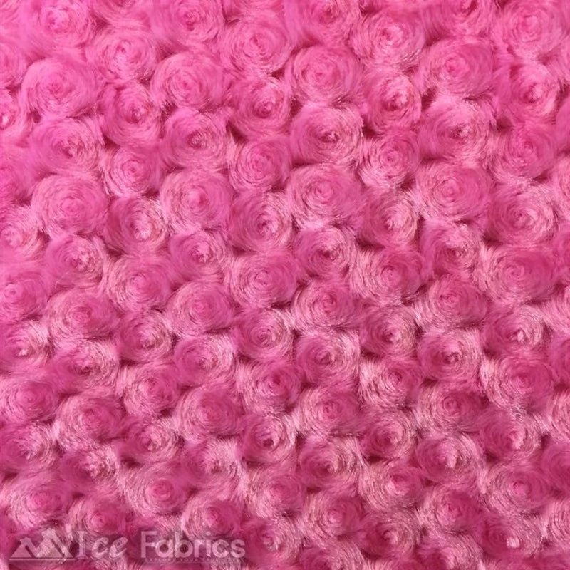 Minky Rose Rosebud Fabric Blanket FabricICE FABRICSICE FABRICSHot PinkMinky Rose Rosebud Fabric Blanket Fabric ICE FABRICS