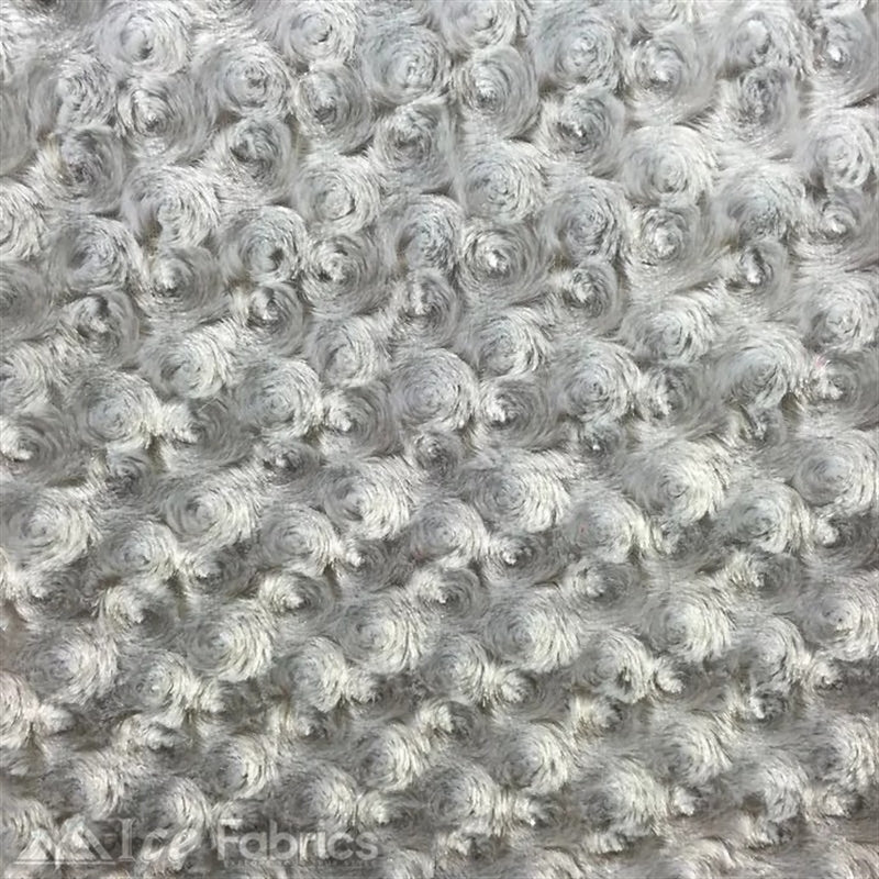 Minky Rose Rosebud Fabric Blanket FabricICE FABRICSICE FABRICSSilverMinky Rose Rosebud Fabric Blanket Fabric ICE FABRICS