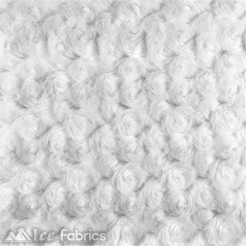 Minky Rose Rosebud Fabric Blanket FabricICE FABRICSICE FABRICSWhiteMinky Rose Rosebud Fabric Blanket Fabric ICE FABRICS