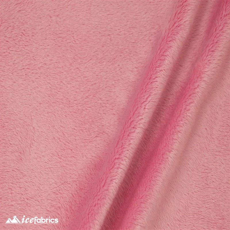 Minky Solid 3mm Pile Blanket FabricICE FABRICSICE FABRICSBy The Yard (60 inches Wide)PinkMinky Solid 3mm Pile Blanket Fabric ICE FABRICS