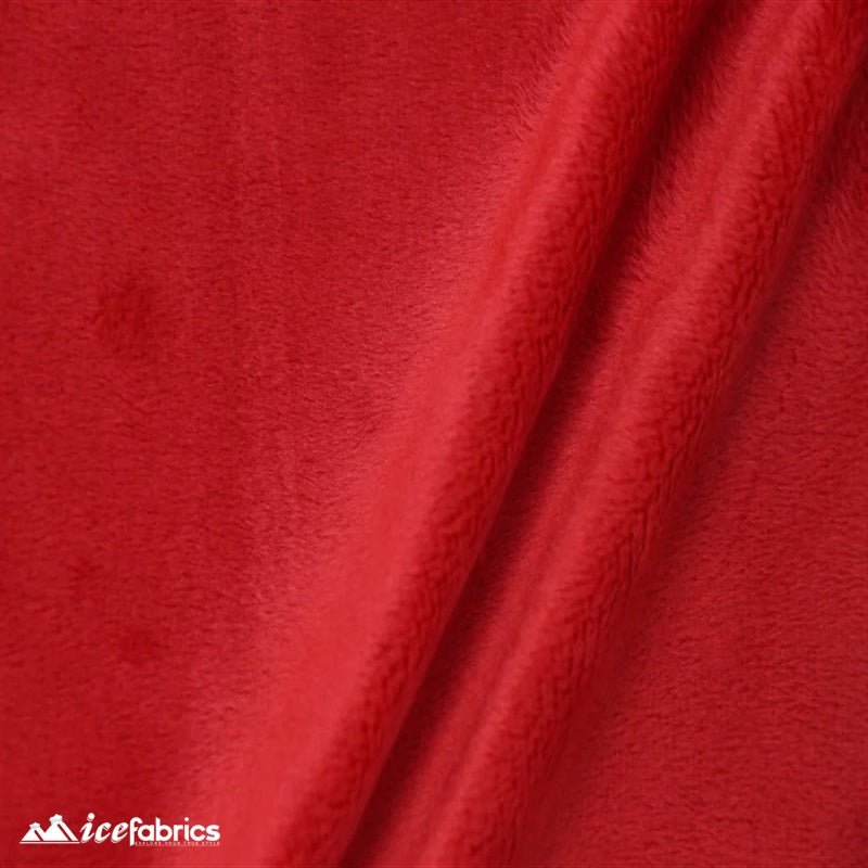 Minky Solid 3mm Pile Blanket FabricICE FABRICSICE FABRICSBy The Yard (60 inches Wide)RedMinky Solid 3mm Pile Blanket Fabric ICE FABRICS