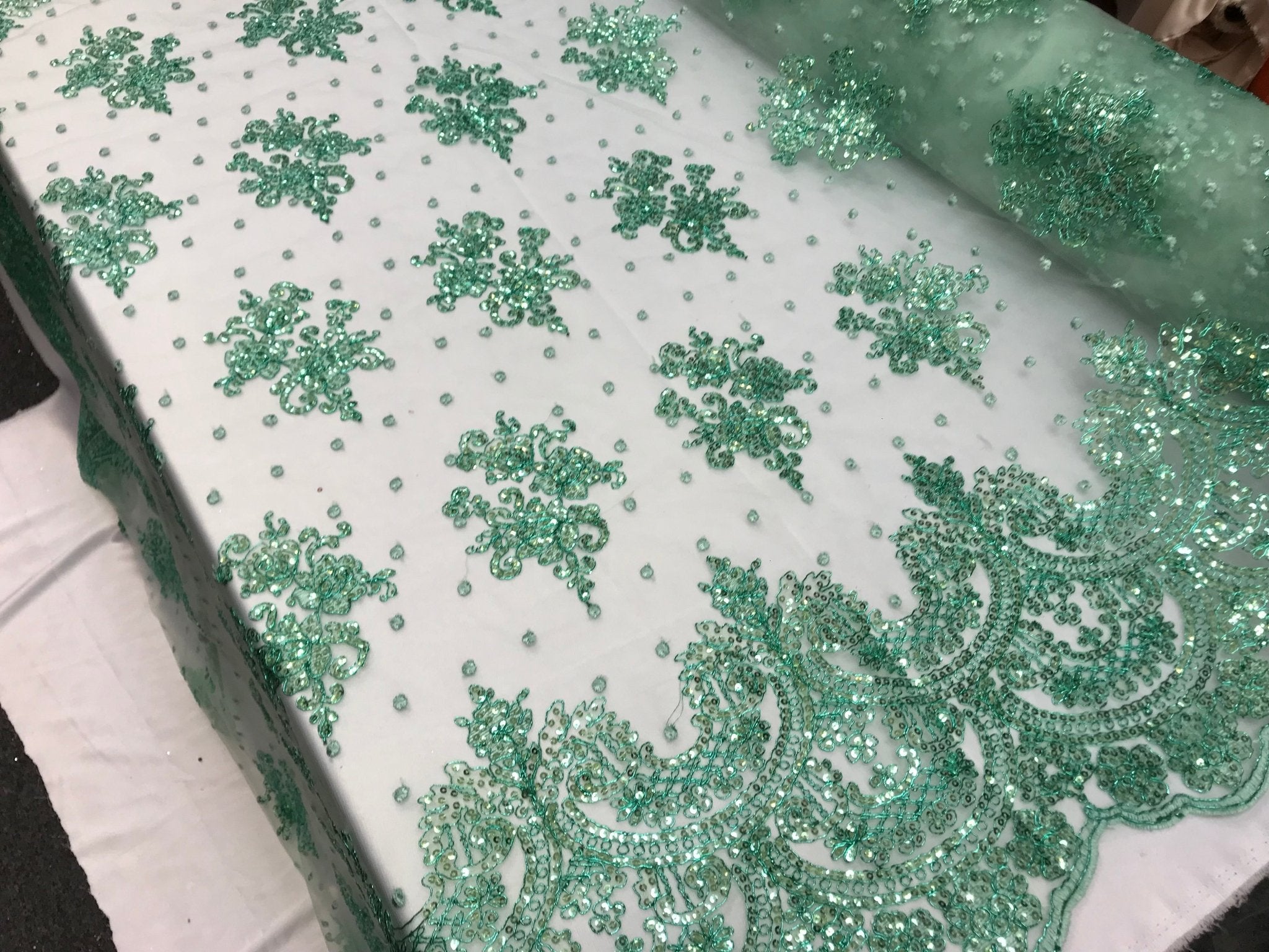 Mint Design shop prom Bridal Design transparent Fabric Mesh lace Embroidered wedding decoration night gowns tablecloths fashion dressesICE FABRICSICE FABRICSMint Design shop prom Bridal Design transparent Fabric Mesh lace Embroidered wedding decoration night gowns tablecloths fashion dresses ICE FABRICS