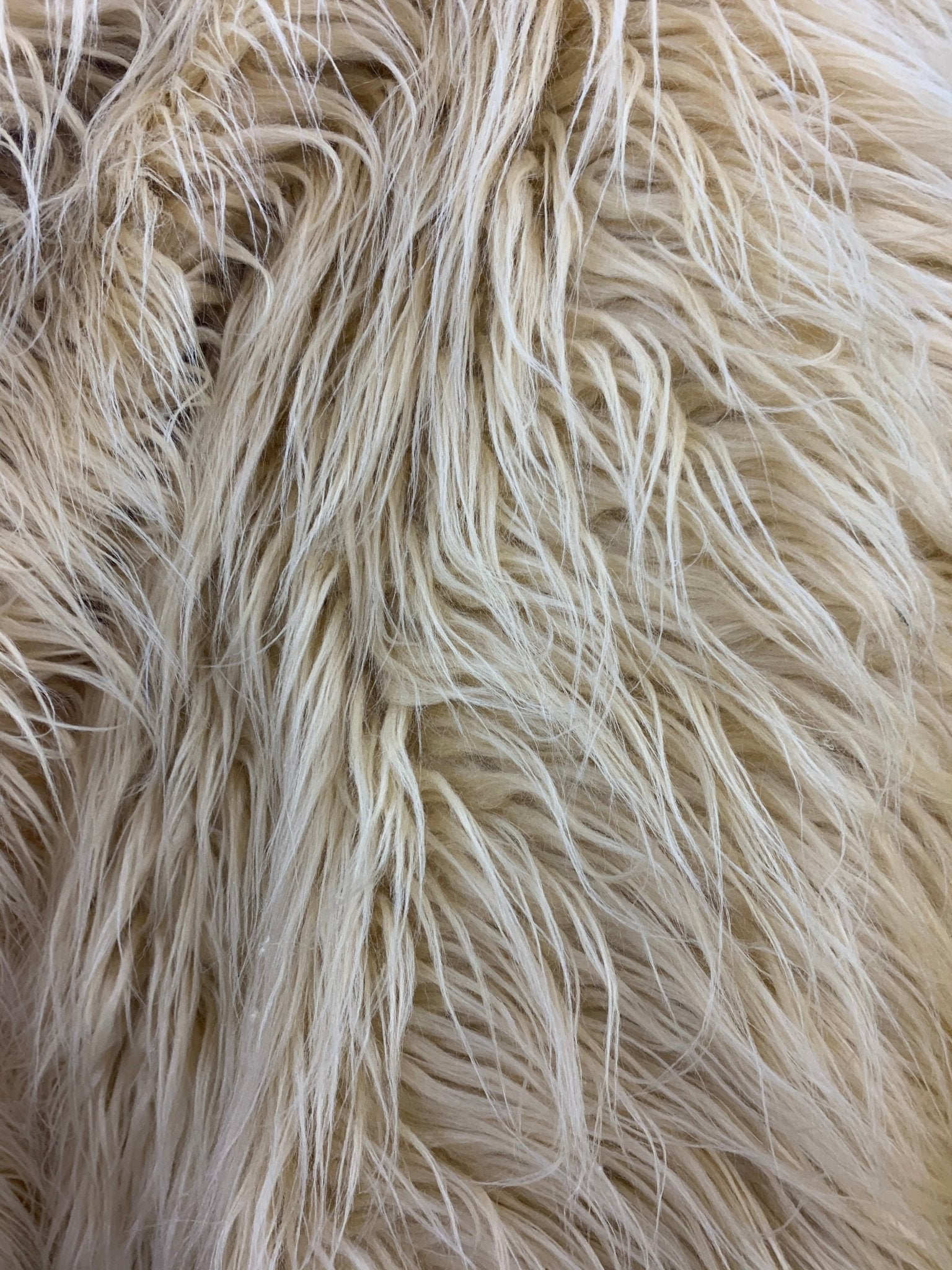 Mongolian Long Pile Fake Faux Fur Fabric Sold By The YardICEFABRICICE FABRICSChampagneBy The Yard (60 inches Wide)Mongolian Long Pile Fake Faux Fur Fabric Sold By The Yard ICEFABRIC