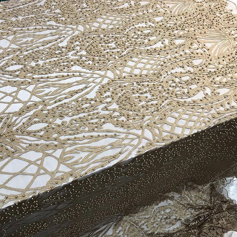 Multi-Color Design Embroidered Beaded Lace FabricICE FABRICSICE FABRICSBlushMulti-Color Design Embroidered Beaded Lace Fabric ICE FABRICS